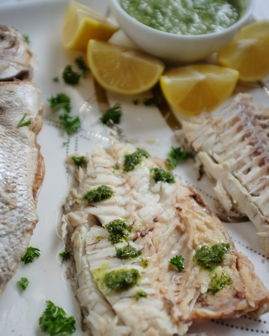 Whole Snapper Baked With A Greek Dressing