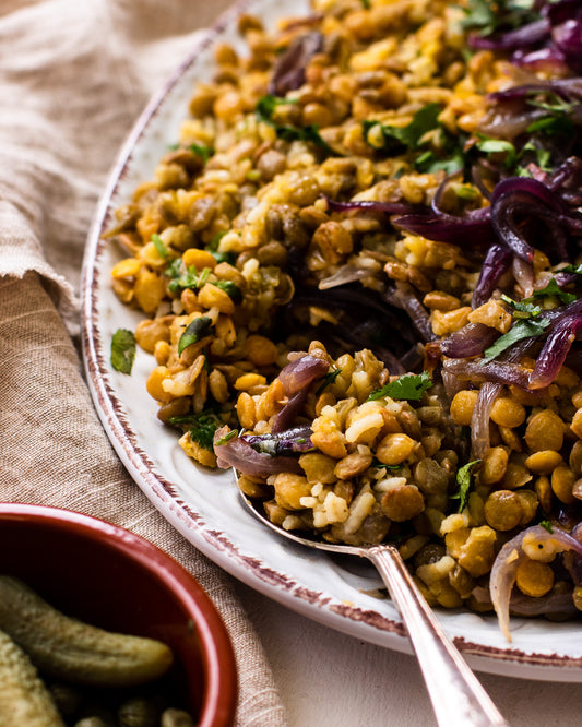 Plate with lentils and rice