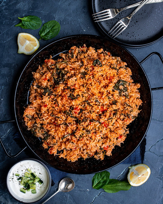 Spanakorizo With Tomatoes